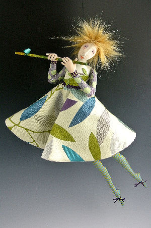 Tinsel and Wishes - What beautiful music this 17" wall doll is making!