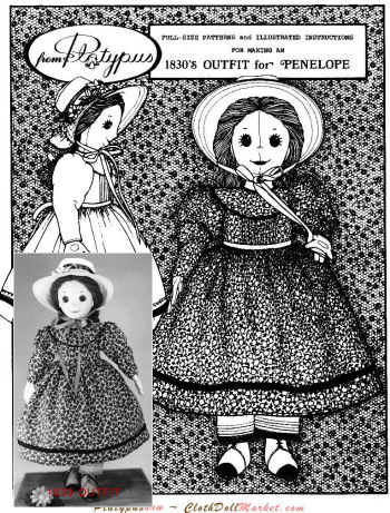 Penelope's 1830 Outfit - Costume Pattern - Sewing Pattern for Dolls