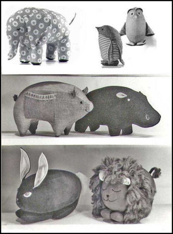 Little Stuffed Animals Sewing Pattern.  Soft Animals