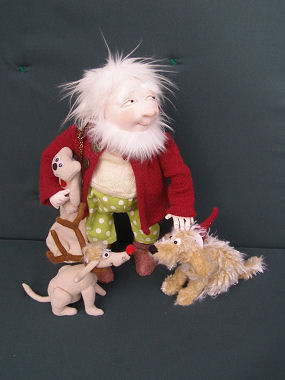 Santa & Friends cloth doll pattern by Jill Maas.