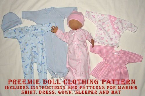 Preemie Doll Pattern Cloth Doll Pattern Sewing Dollmaking