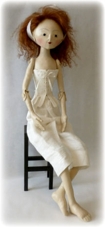 Queen Anne Style Jointed Cloth Doll 