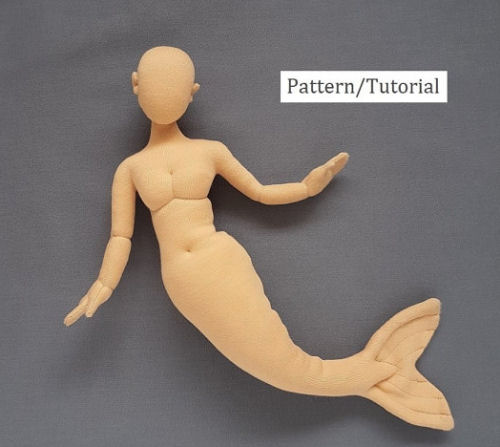 15 inch Mermaid Mannequin Cloth Doll Pattern 