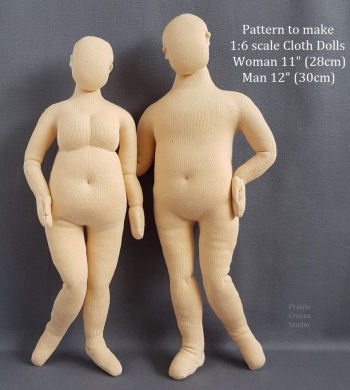 Mini Mannequin 12" (30cm) and 11" Patterns Cloth Doll Pattern