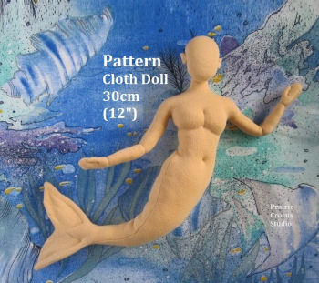 Mermaid Cloth Mannequin 12" (30cm) Pattern Cloth Doll Pattern