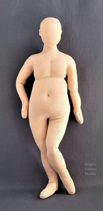 Plus Size Woman Cloth Mini Mannequin 11" (28 cm) - Cloth Doll Pattern