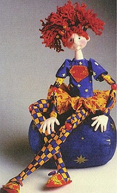 23" Zoey is outrageously fun Cloth Doll Pattern. Bead Joint, Needle Sculptured Features and Bendable Fingers.