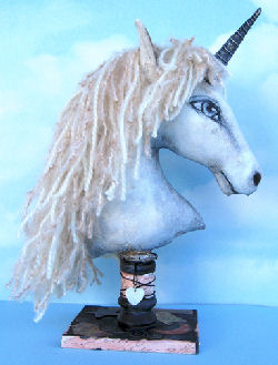 12" unicorn head with yarn mane sewing directions and pattern