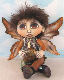 charming 9” painted cloth fairy