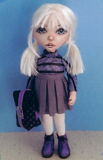 School Girl with Backpack Cloth Doll Pattern