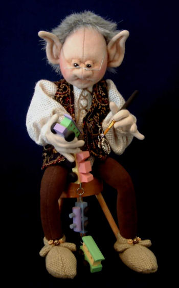 Jacob - darling 7" seated elf paints a purchased toy train