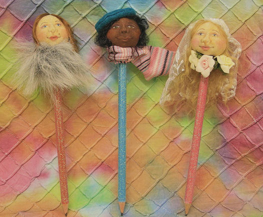 Cloth Doll Pencil Toppers