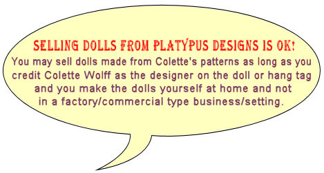 Selling dolls OK.  Cloht Doll Patterns