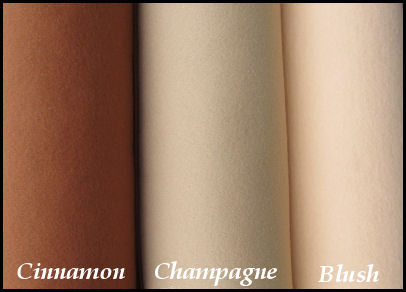 Wool Blend Felt Cinnamon, Champaign and Blush - Wool and Rayon Blend