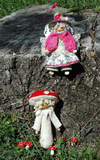 Mini Clothespin Fae and Mushroom Girl Clothespin Dolls