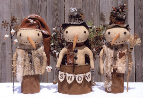 Prim Canned Snowmen