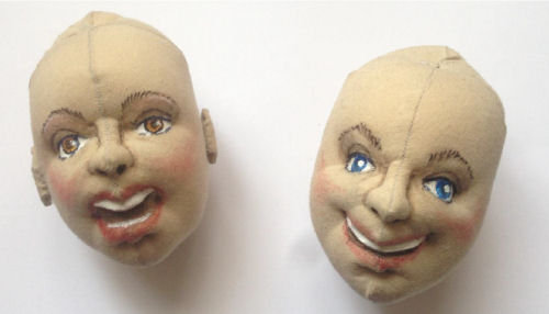 How to make a cloth doll head smiling or singing.  Cloth Doll Sewing Tutorial