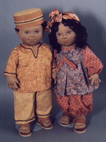 Kezi's tyler & sharice & tebo the turtle Cloth Doll Making Pattern - Doll Sewing Pattern