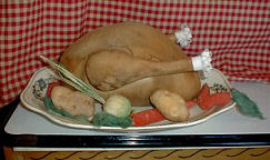 A little muslin, a little paint, coffee stain and VOILA!... a wonderful holiday meal!