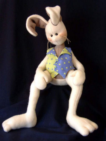 Charming 20" seated fleece rabbit. Sewing Pattern