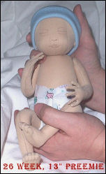 "Preemie" Cloth Doll Pattern using Windsor Comfort Dolskin Fabric